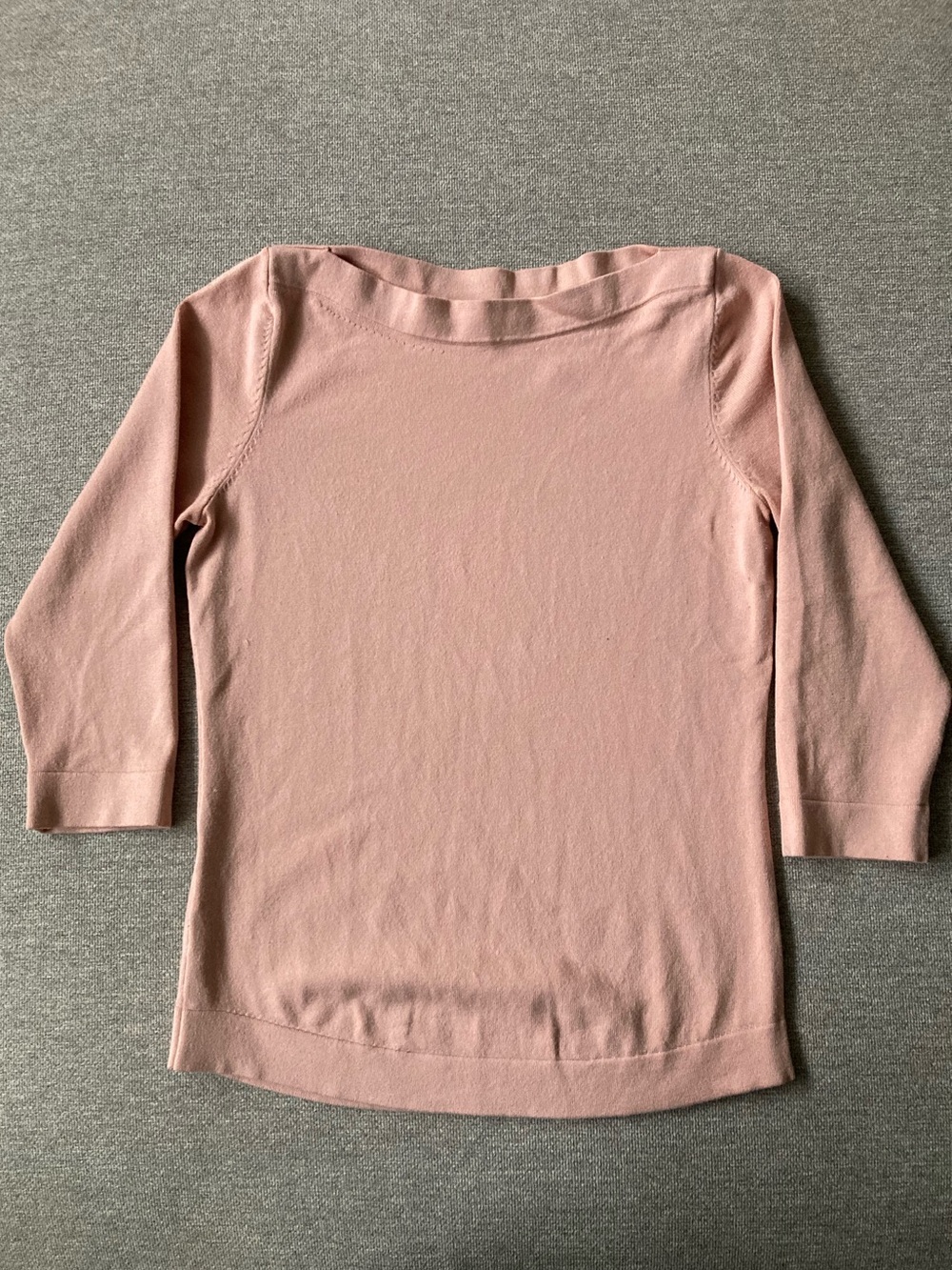Ann Taylor Blush Pink Boatneck Knit Top